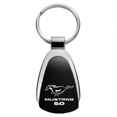 Mustang 5.0 Teardrop Key Fob - Black