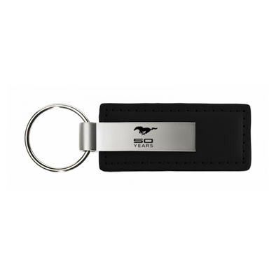 Mustang 50 Years Leather Key Fob in Black