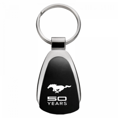Mustang 50 Years Teardrop Key Fob - Black