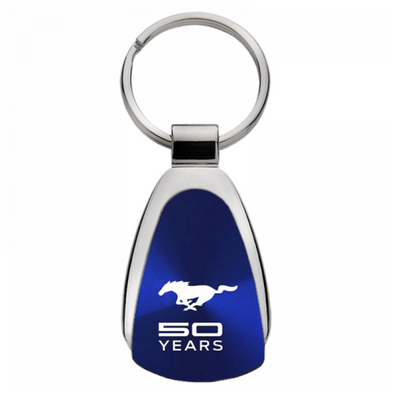 Mustang 50 Years Teardrop Key Fob - Blue