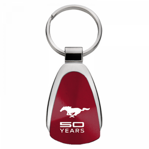 Mustang 50 Years Teardrop Key Fob - Burgundy