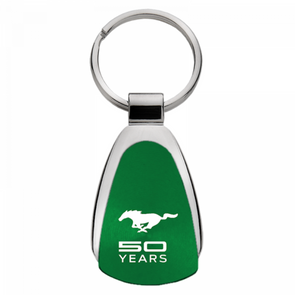 Mustang 50 Years Teardrop Key Fob - Green