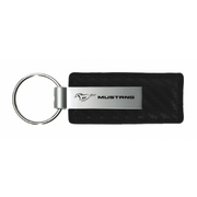 mustang-carbon-fiber-leather-key-fob-in-black-40148-classic-auto-store-online