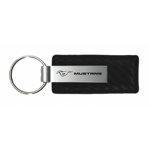 mustang-carbon-fiber-leather-key-fob-in-black-40148-classic-auto-store-online