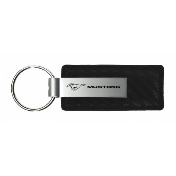 mustang-carbon-fiber-leather-key-fob-in-black-40148-classic-auto-store-online