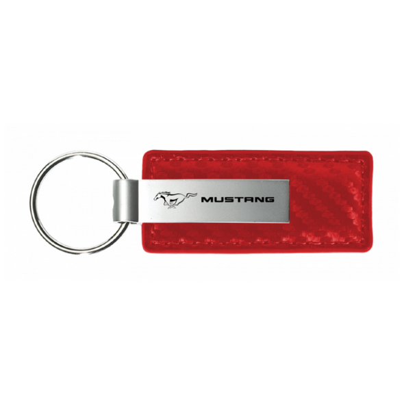 mustang-carbon-fiber-leather-key-fob-in-red-40186-classic-auto-store-online