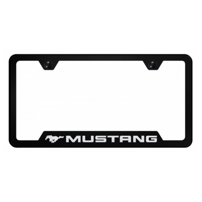 Mustang Cut-Out Frame - Laser Etched Black
