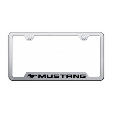 Mustang Cut-Out Frame - Laser Etched Brushed