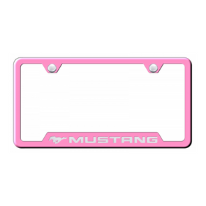 Mustang Cut-Out Frame - Laser Etched Pink