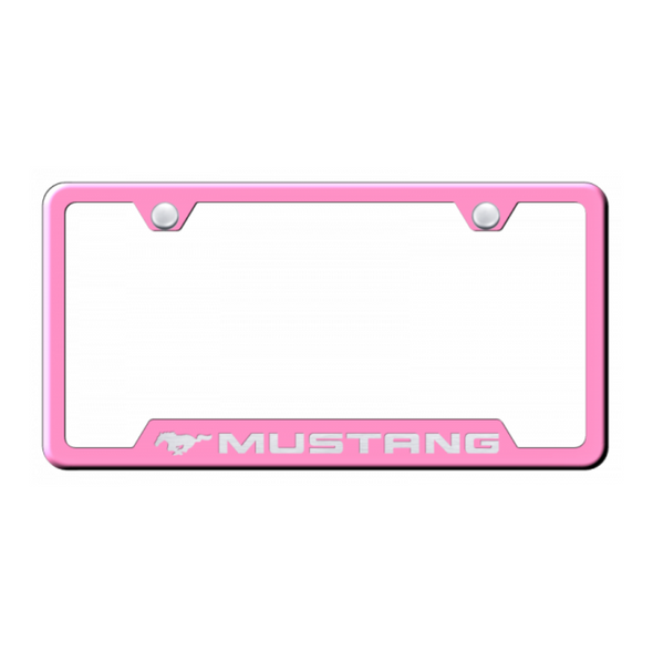 Mustang Cut-Out Frame - Laser Etched Pink