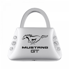 Mustang GT Jeweled Purse Key Fob - Silver