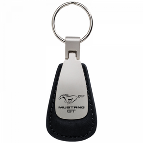 Mustang GT Leather Teardrop Key Fob - Black