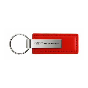 Mustang Leather Key Fob in Red