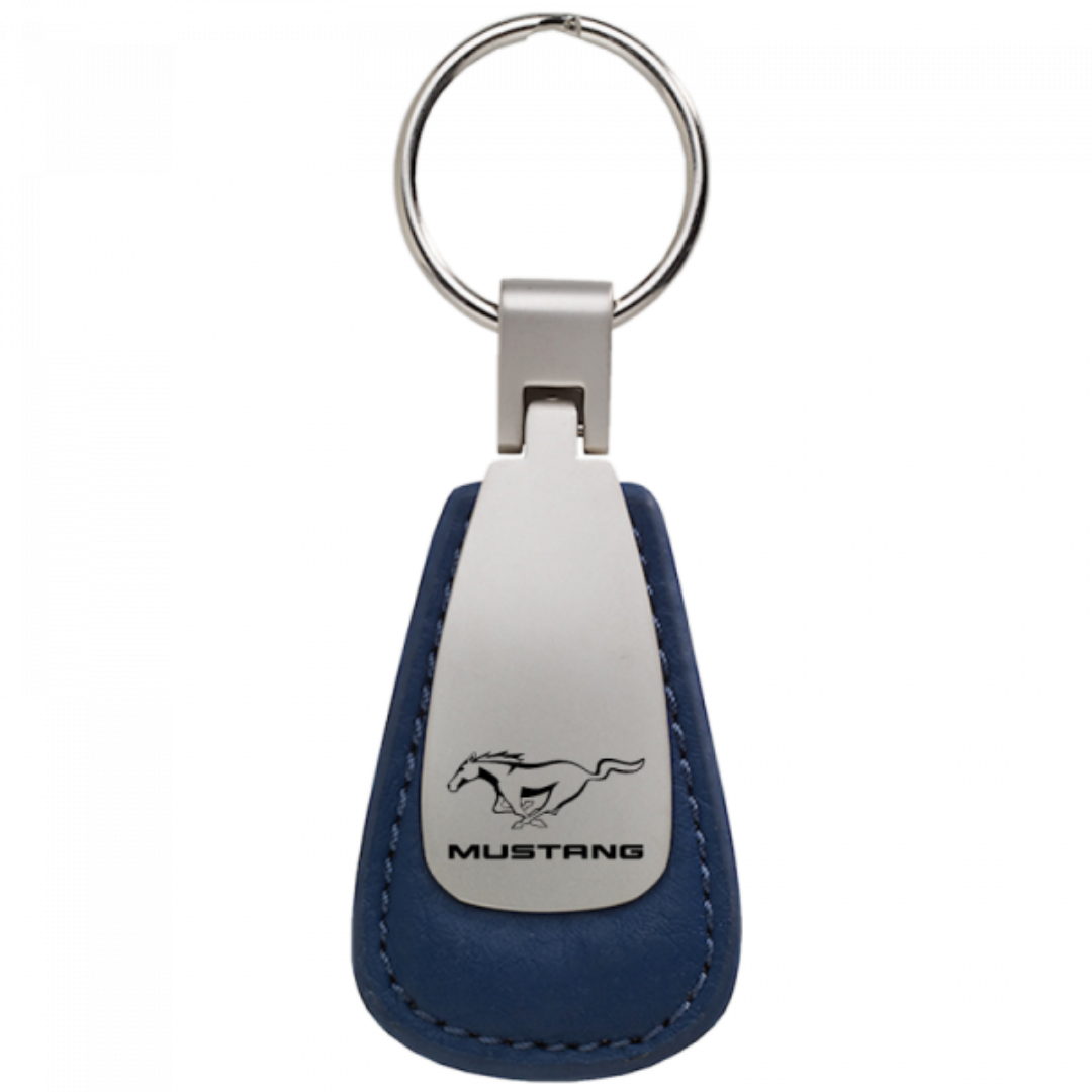 mustang-leather-teardrop-key-fob-blue-22152-classic-auto-store-online