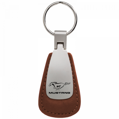 Mustang Leather Teardrop Key Fob - Brown