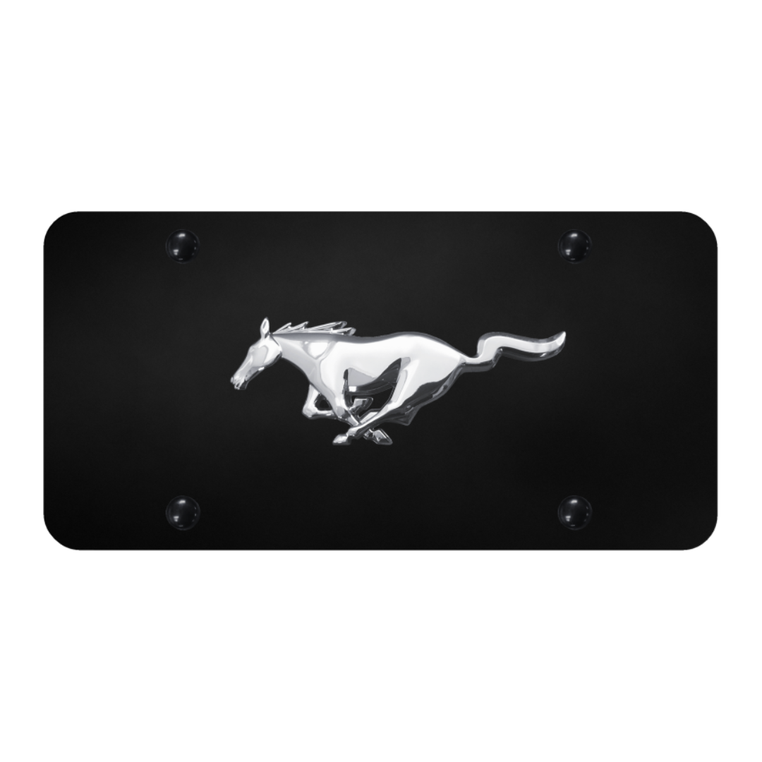 mustang-license-plate-chrome-on-black