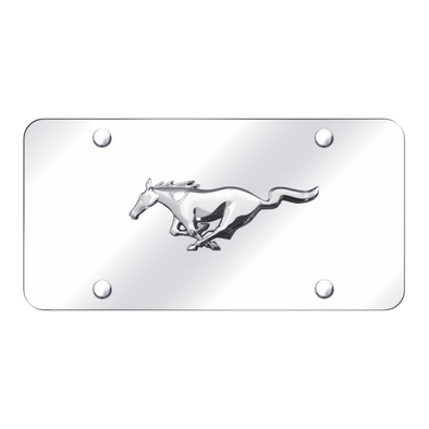 Mustang License Plate - Chrome on Mirrored
