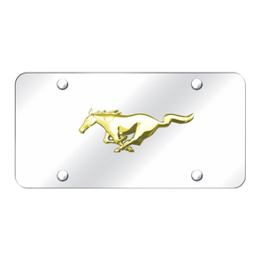 Mustang License Plate - Gold on Mirrored