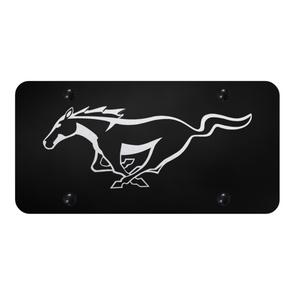Mustang License Plate - Laser Etched Black