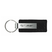 mustang-script-carbon-fiber-leather-key-fob-in-black-40149-classic-auto-store-online