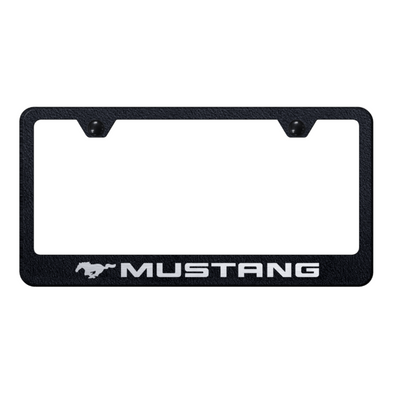 mustang-stainless-steel-frame-laser-etched-rugged-black-40868-classic-auto-store-online