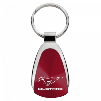 Mustang Teardrop Key Fob - Burgundy