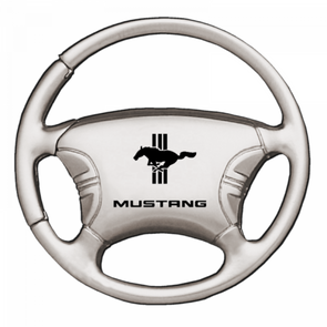 Mustang Tri-Bar Steering Wheel Key Fob - Silver