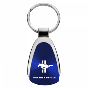 Mustang Tri-Bar Teardrop Key Fob - Blue
