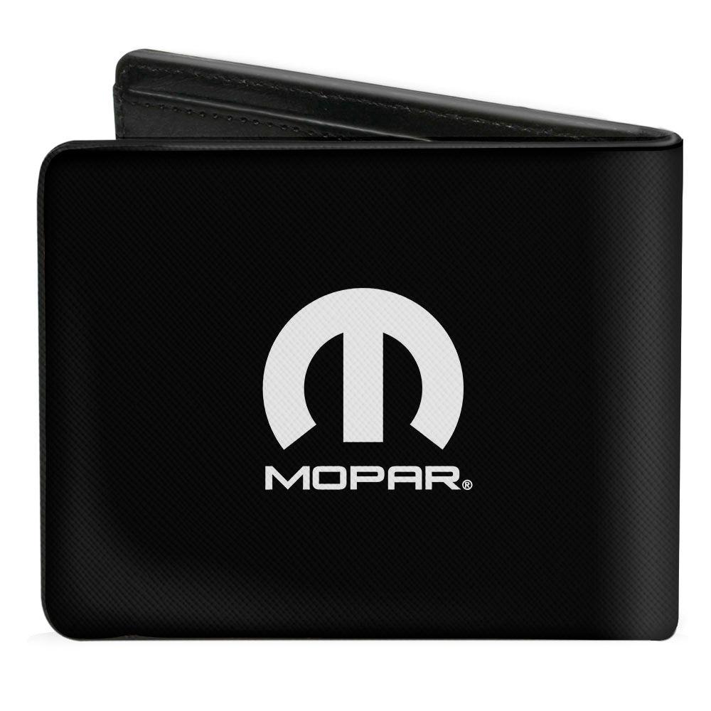 Mopar Logo Black & White Bi-Fold Wallet