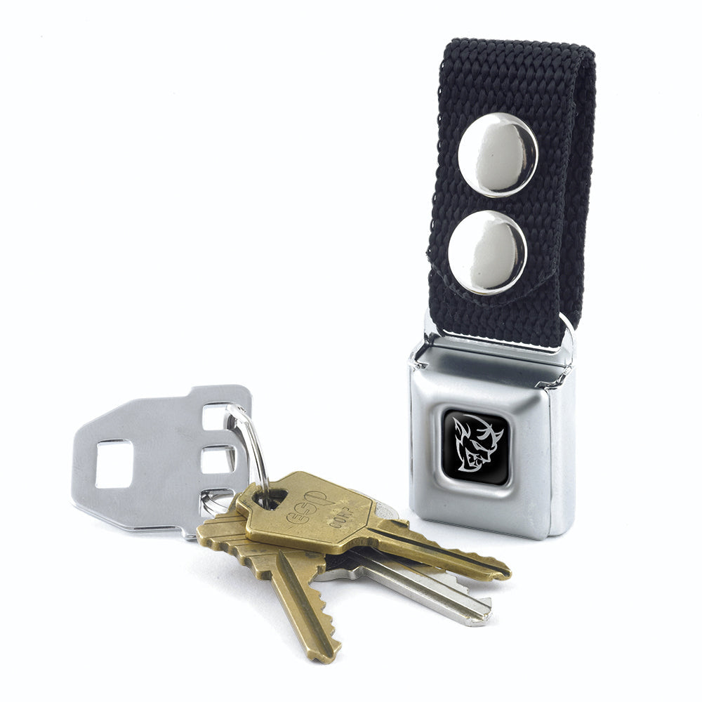 Keychain - Dodge Demon Icon Black Silver - Black