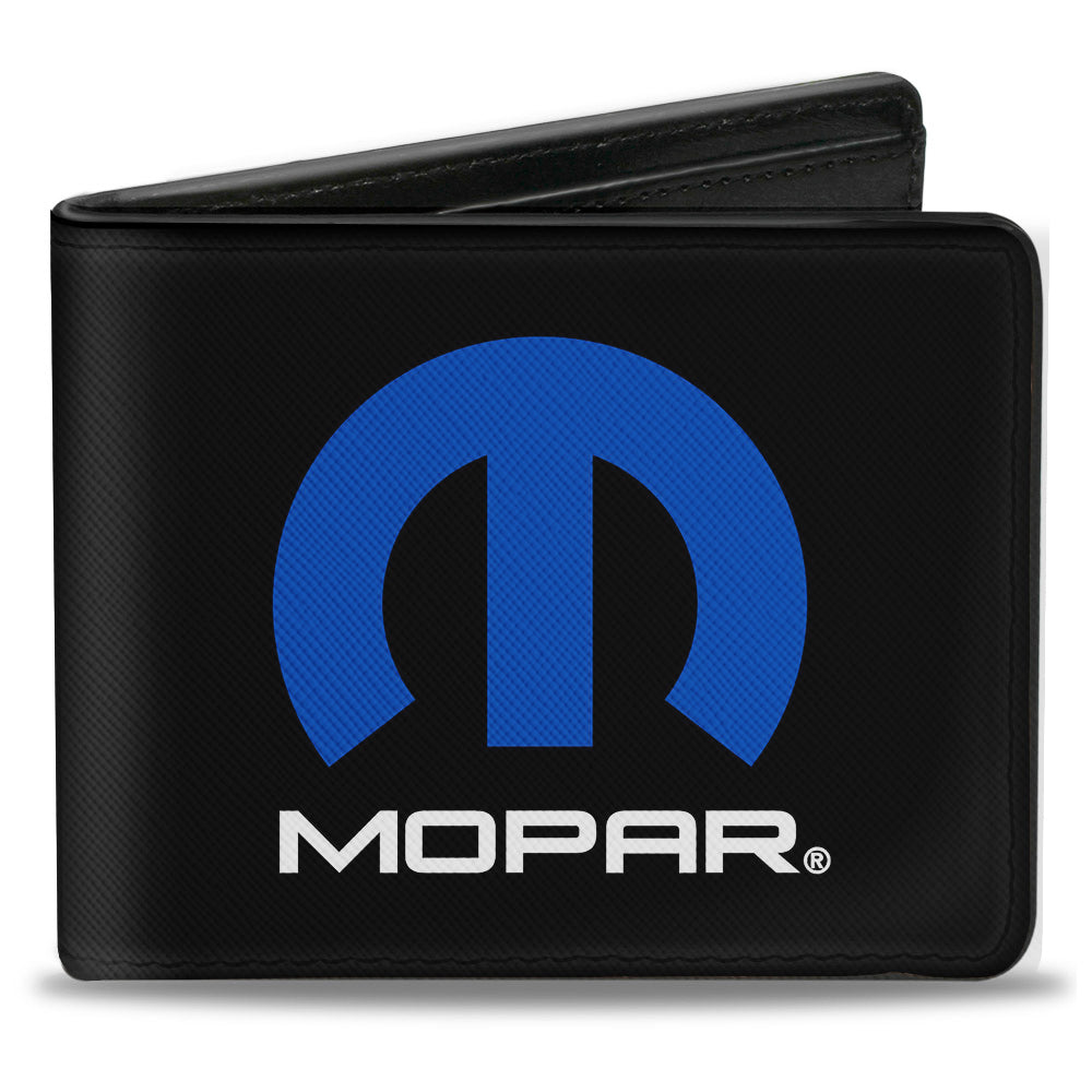 Mopar Logo Black & Blue Bi-Fold Wallet