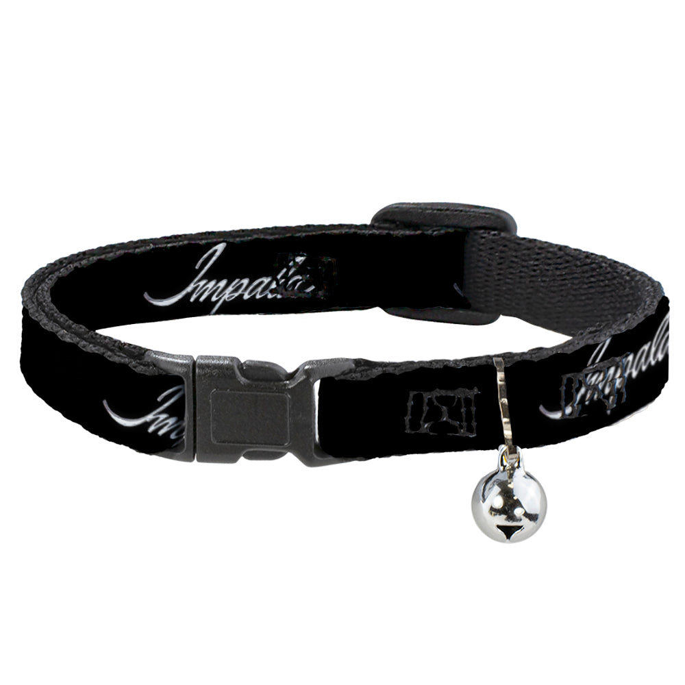 Impala Script Emblem Black & Silver Breakaway Cat Collar