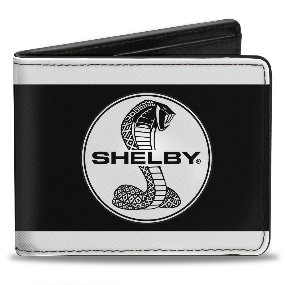 Shelby Cobra Racing Stripes White & Black Bi-Fold Wallet