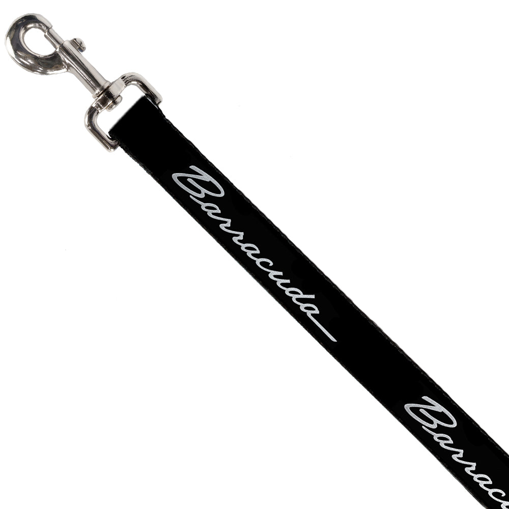 Plymouth Barracuda Script Logo Black & Silver Dog Leash