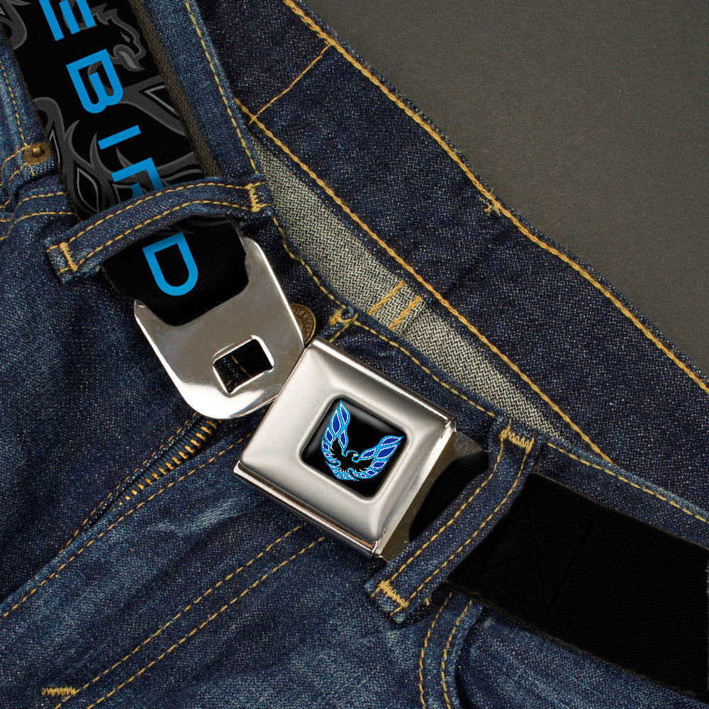 Pontiac Firebird Logo Black & Blue Seatbelt Belt