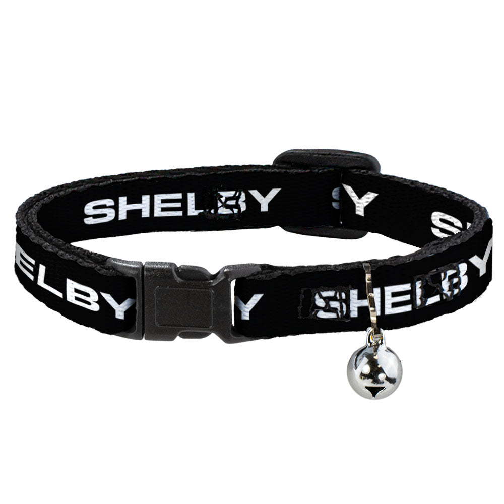 Shelby Black & White Cat Collar Breakaway with Bell - Narrow Fits 8.5-12"