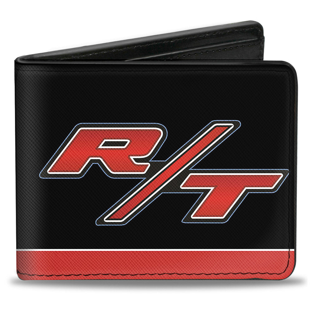 Dodge Challenger R/T Emblem Stripe Black & Red Bi-Fold Wallet