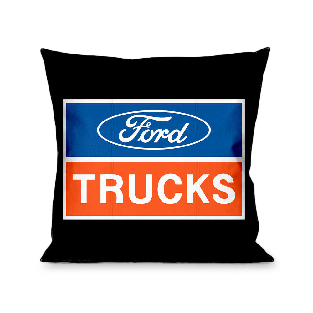 Ford Trucks Logo Black Throw Pillow