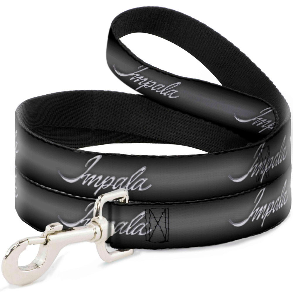 Impala Script Emblem Silver Fade Dog Leash