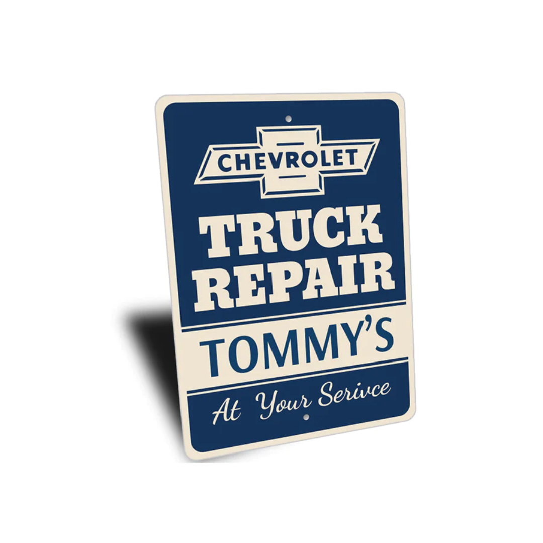 personalized-chevy-truck-repair-garage-sign-aluminum-sign