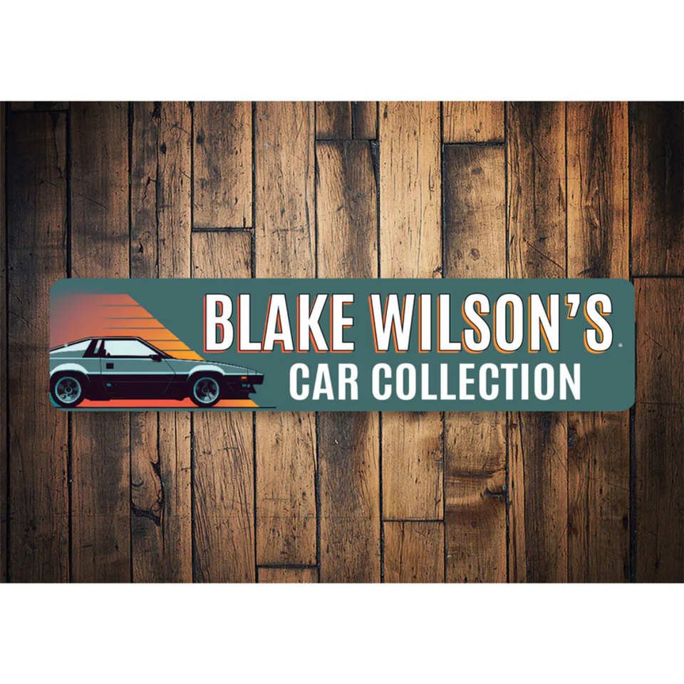 Personalized Retro Car Collection Sign | Classic Auto Store Online