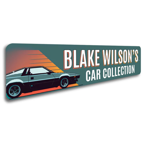 Personalized Retro Car Collection Sign - Aluminum Sign