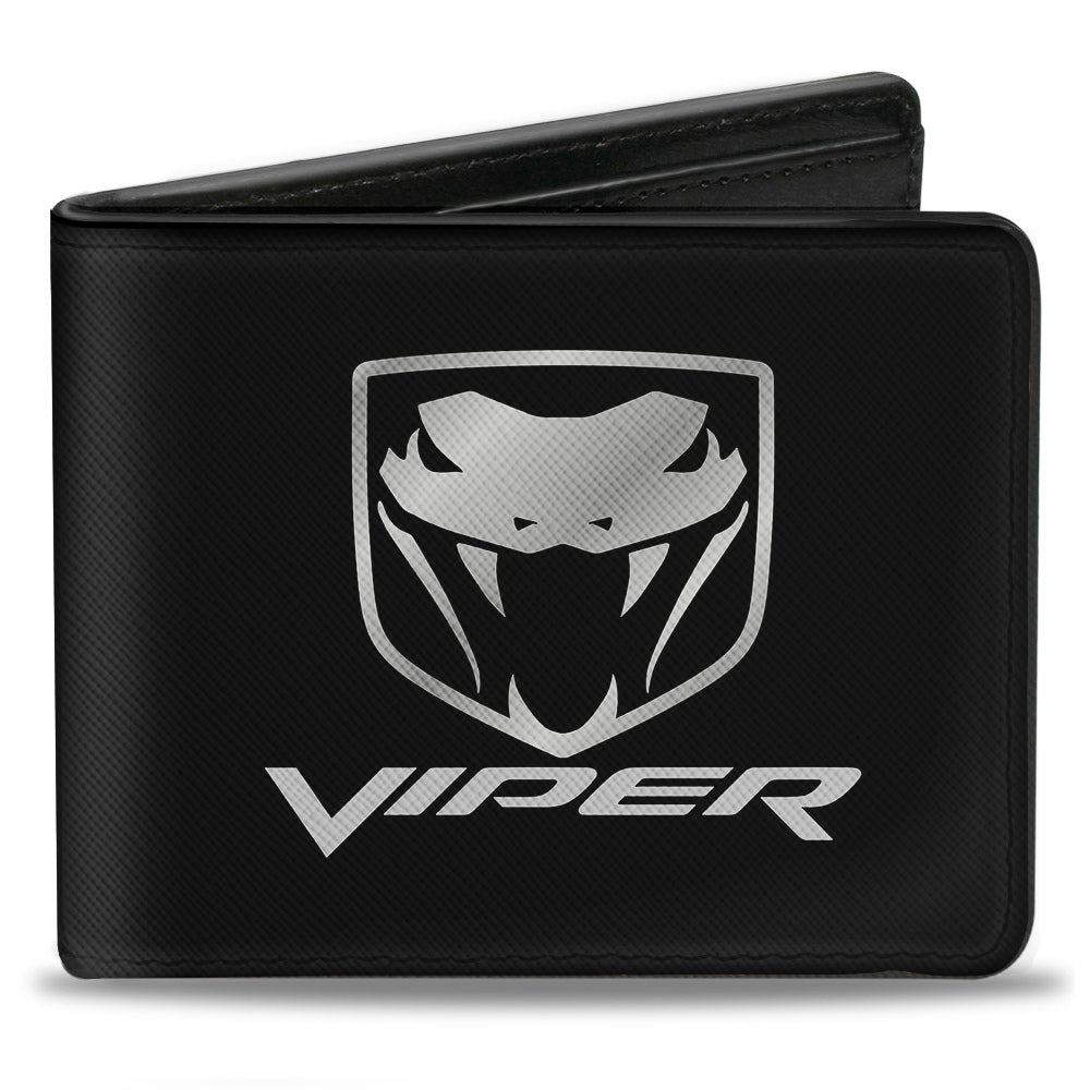 Dodge Viper Black & Silver Logo Bi-Fold Wallet