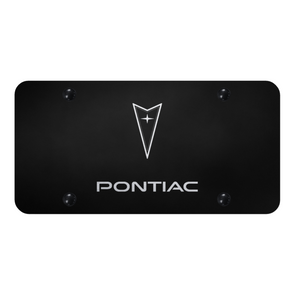 Pontiac License Plate - Laser Etched Black