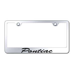 Pontiac Script Stainless Steel Frame - Laser Etched Mirrored