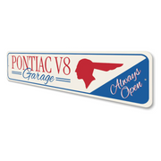 pontiac-v8-garage-sign-aluminum-sign