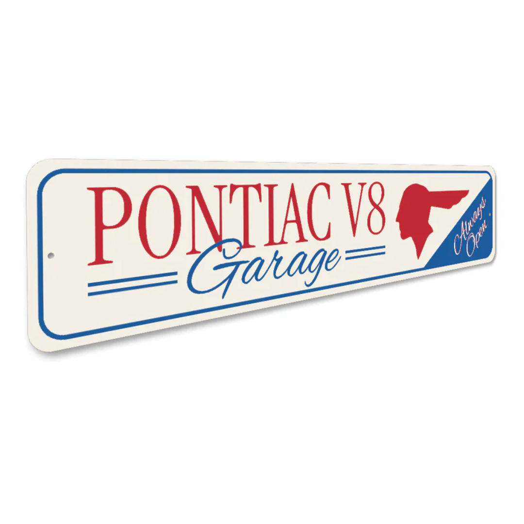 pontiac-v8-garage-sign-aluminum-sign