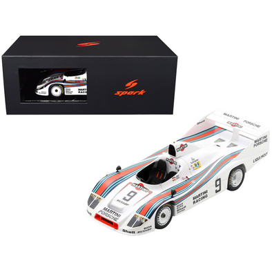 Porsche 908/80 #9 Jacky Ickx - Reinhold Joest "Martini Racing" 2nd Place "24 Hours of Le Mans" (1980) with Acrylic Display Case 1/18 Model Car