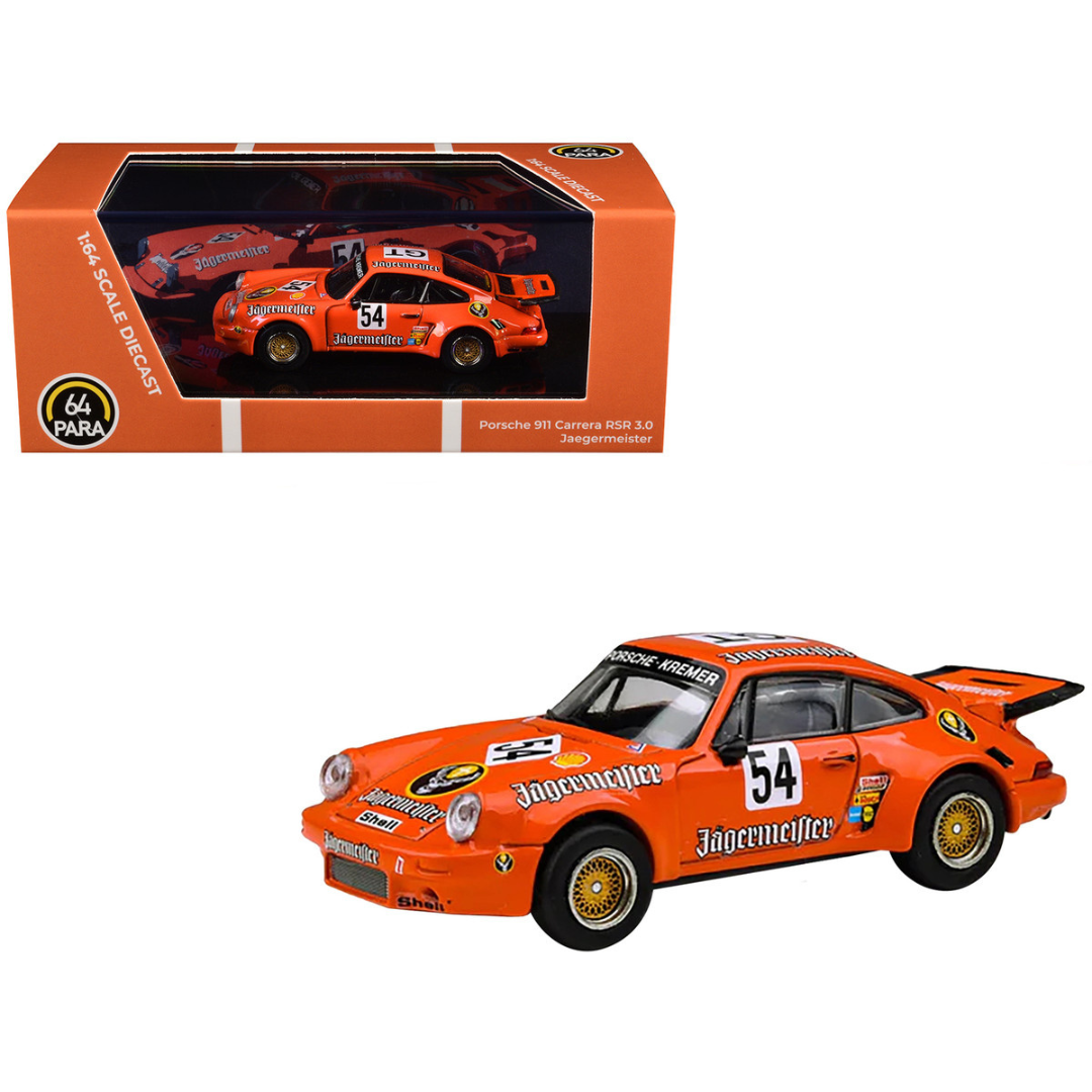 Porsche 911 Carrera RSR 3.0 #54 "Jaegermeister - Kremer" Orange 1/64 Diecast Model Car