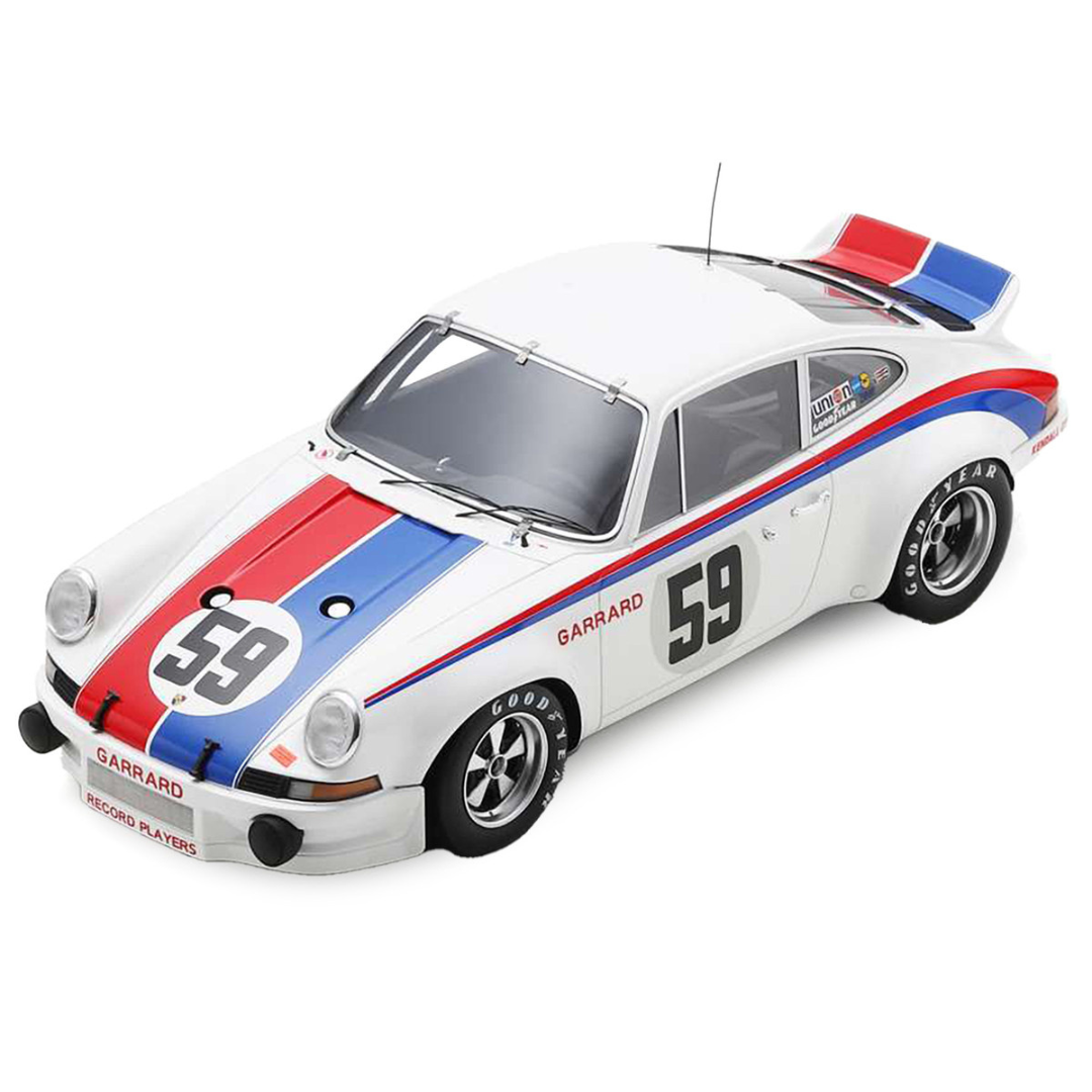 Porsche 911 Carrera RSR #59 Peter Gregg - Hurley Haywood "Brumos Racing" Winner "24 Hours of Daytona" (1973) with Acrylic Display Case 1/18 Model Car